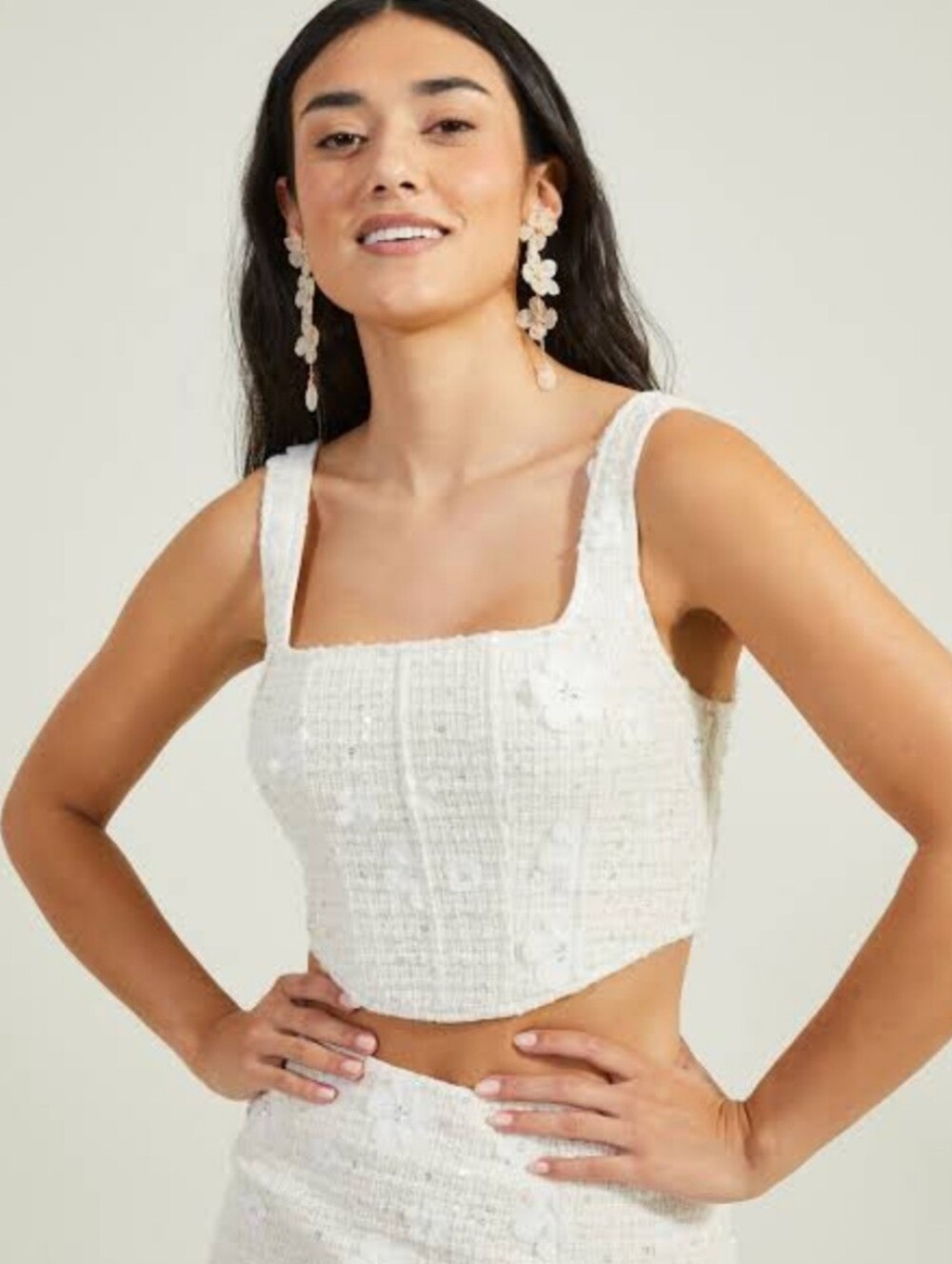 Altar'd State Regina 3-D Floral Embellished Corset Top Size XS